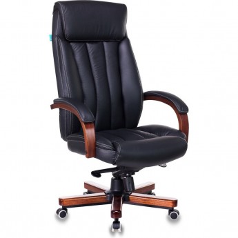 Кресло руководителя БЮРОКРАТ T-9922WALNUT черное, кожа Кресло руководителя БЮРОКРАТ T-9922WALNUT черное, кожа