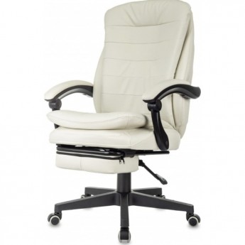 Кресло руководителя БЮРОКРАТ T-9950MSG-F слоновая кость эко.кожа крестов. пластик подст.для ног